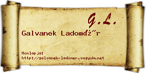 Galvanek Ladomér névjegykártya